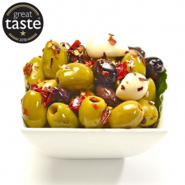 Award winning pitted olives in our own Awfully Chilli marinade