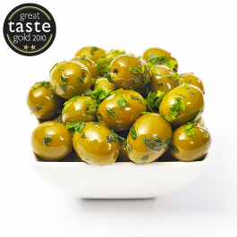 Basil Garlic Whole Olives